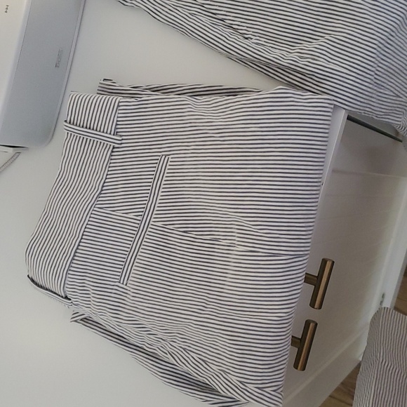 3 PIECE J CREW SET BLAZER+PANT+SKIRT Seersucker/Pin Striped Style, Blue & White - Picture 5 of 17